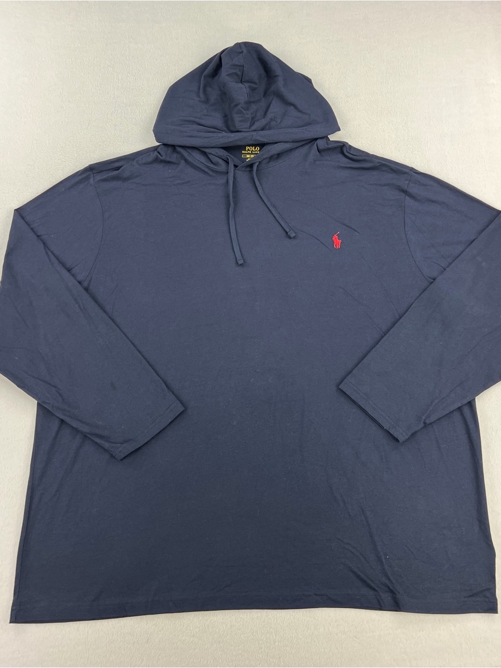Polo Ralph Lauren Mens Navy Blue Long Sleeve Hooded T-Shirt Red Pony Size 3XB